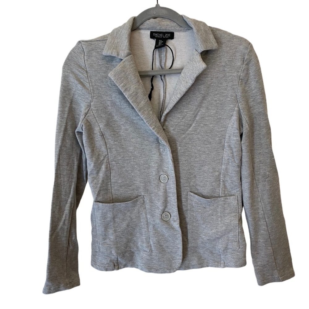 Rachel Zoe Blazer Jersey Knit Stretchy Button Front Notched Lapel Size Small